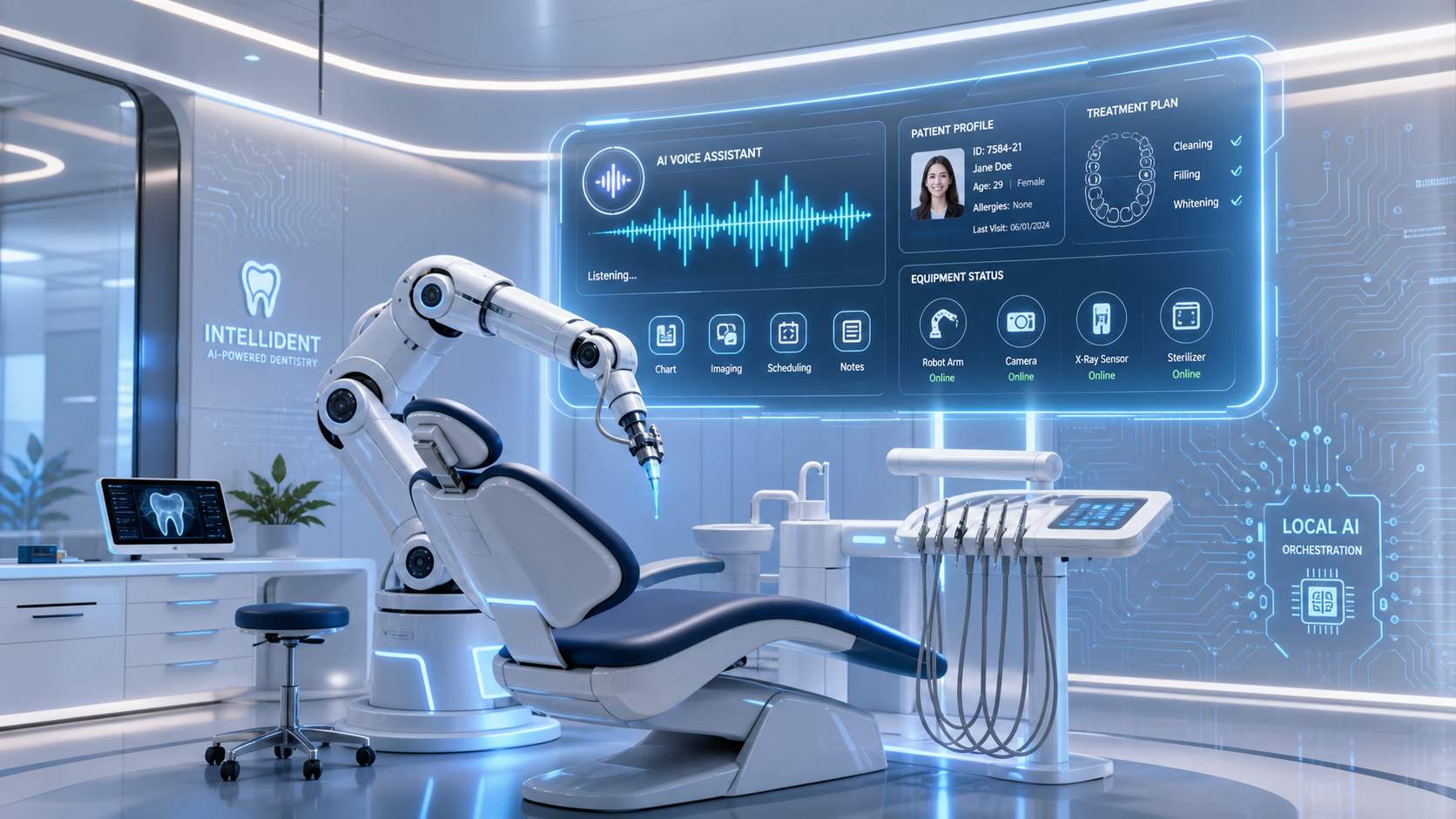 Dental operating AI system illustration